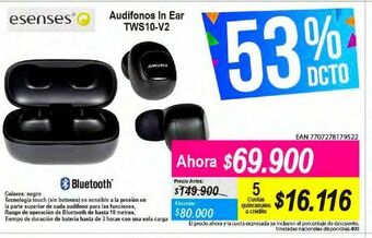 Alkomprar Audífonos bluetooth esenses oferta