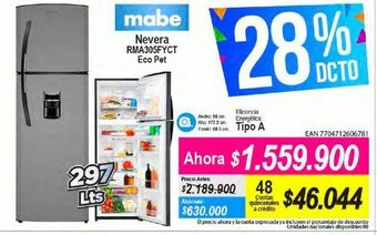 Alkomprar Nevera mabe rma305fyct oferta