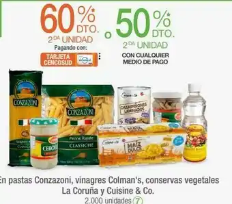 Jumbo En pastas conzazoni, vinagres colman's, conservas vegetales la coruña y cuisine & co. oferta