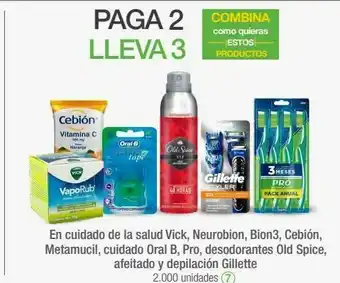 Jumbo En cuidado de la salud vick, neurobion, bion3, cebión, metamucil, cuidado oral b, pro, desodorantes old spice, afeitado y dep oferta