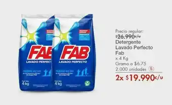 Metro Detergente lavado perfecto fab 4kg x 2 oferta