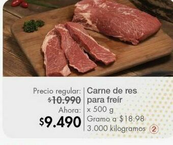 Metro Carne de res para freir x 500g oferta