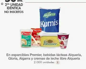 Metro En esparcibles premier, bebidas lácteas alquería, gloria, algarra y cremas de leche libre alquería oferta