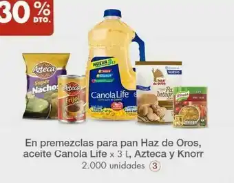 Metro En premezclas para pan haz de oros, aceite canola life x 3l, azteca y knorr oferta