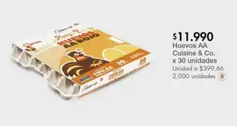 Metro Huevos aa cuisine & co x 30 unidades oferta