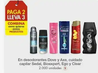 Metro En desodorante dove y axe, cuidado capilar sedal, bioexpert, ego y clear oferta
