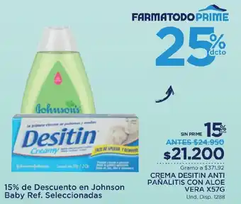 FarmaTodo CREMA DESITIN ANTI PAÑALITIS CON ALOE VERA X 57G oferta