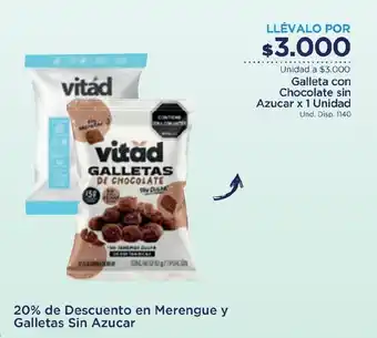 Galleta con Chocolate sin Azucar x 1 Unidad
