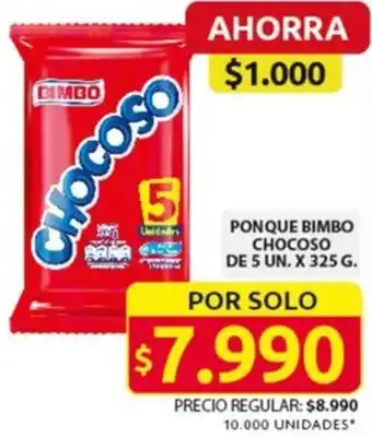 Ara PONQUE BIMBO CHOCOSO DE 5UN X 325G oferta