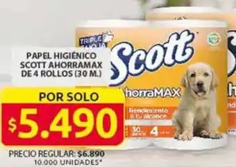 Ara PAPEL HIGIÉNICO SCOTT AHORRAMAX DE 4 ROLLOS oferta