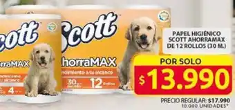 Ara PAPEL HIGIÉNICO SCOTT AHORRAMAX DE 12 ROLLOS oferta