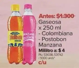 Surtimax Gaseosa x 250 ml Colombiana / Postobon Manzana oferta