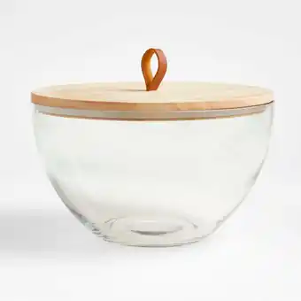 Falabella Bowl Vidrio con Tapa de Madera 26.7 x 26.7 x 17.8 cm oferta