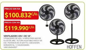 Ara Ventilador 3 en 1 de 18". oferta