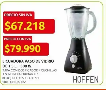 Ara Licuadora vaso de vidrio de 1.5 l. - 300 w. oferta