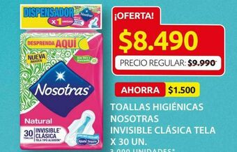 Ara Toallas higiénicas nosotras invisible clásica tela x 30 un. oferta