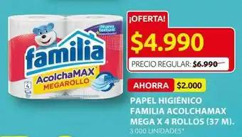 Ara Papel higiénico familia acolchamax mega x 4 rollos (37 m). oferta