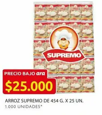 Ara Arroz supremo de 454 g. x 25 un. oferta