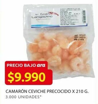 Ara Camarón ceviche precocido x 210 g. oferta
