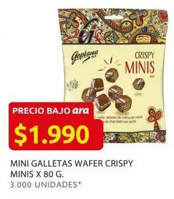 Ara Mini galletas wafer crispy minis x 80 g. oferta