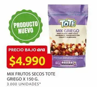 Ara Mix frutos secos tote griego x 150 g. oferta