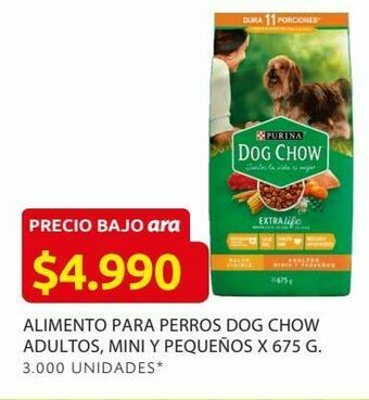 Ara Alimento para perros dog chow adultos, mini y pequeños x 675 g oferta