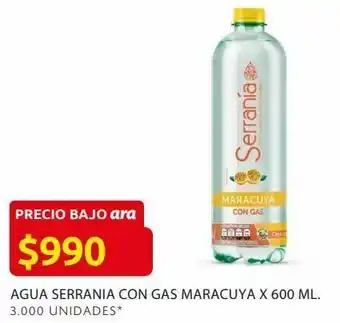 Ara Agua serrania con gas maracuya x 600 ml oferta