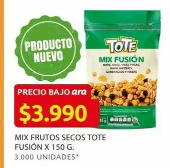 Ara Mix frutos secos tote fusión x 150 g. oferta