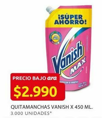 Ara Quitamanchas vanish x 450 ml. oferta