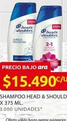 Ara Shampoo head & shoulders x 375 ml oferta