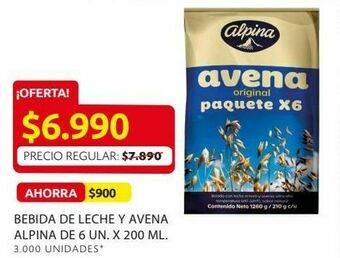Ara Bebida de leche y avena alpina de 6 un. x 200 ml. oferta