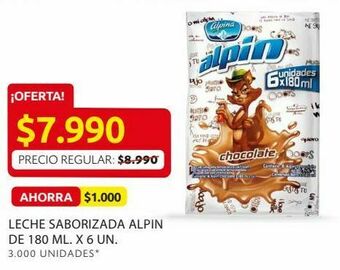 Ara Leche saborizada alpin de 180 ml. x 6 un oferta