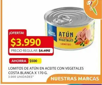 Ara Lomitos de atún en aceite con vegetales costa blanca x 170 g. oferta