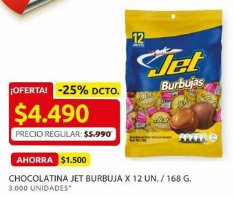 Ara Chocolatina jet burbuja x 12 un. / 168 g. oferta