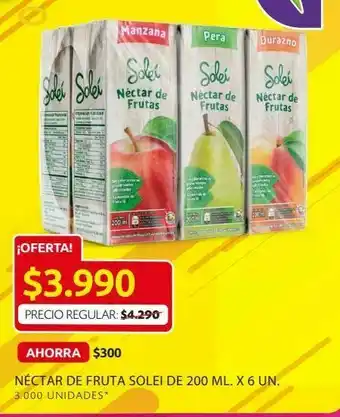 Ara Néctar de fruta solei de 200 ml. x 6 un oferta