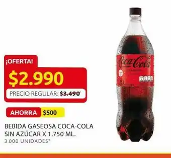 Ara Bebida gaseosa coca-cola sin azúcar x 1.750 ml. oferta