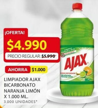 Ara Limpiador ajax bicarbonato naranja limón x 1.000 ml. oferta
