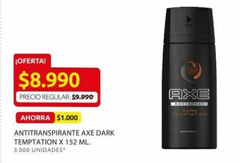 Ara Antitranspirante axe dark temptation x 152 ml. oferta