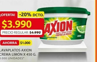 Ara Lavaplatos axion crema limón x 450 g. oferta