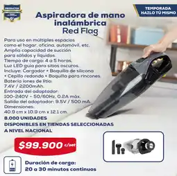 Tiendas D1 Aspiradora de mano inalámbrica Red Flag oferta