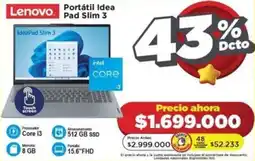 Alkomprar Lenovo Portátil Idea Pad Slim 3 oferta
