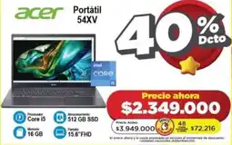 Alkomprar acer Portátil 54XV oferta