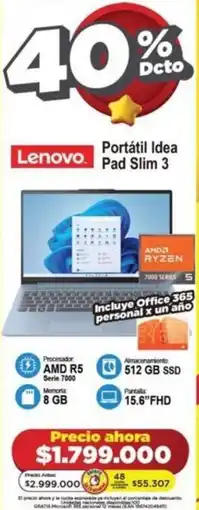 Alkomprar Lenovo Portátil Idea Pad Slim 3 oferta