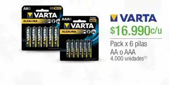 Jumbo Pilas alcalinas varta oferta