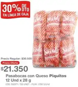 Makro Pasabocas con Queso Piquitos 12 Und x 28g oferta