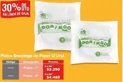 Makro Platos Domingo de Papel 12 Und oferta