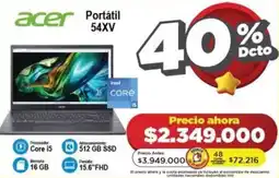 Alkomprar acer Portátil 54XV oferta