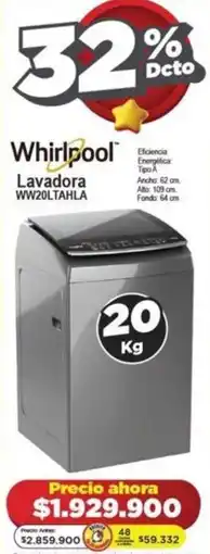 Alkomprar Whirlpool Lavadora WW20LTAHLA oferta