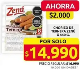 Ara CHORIZO DE TERNERA ZENÚ x 440G oferta