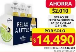 Ara SIXPACK DE CERVEZA CORONITA EXTRA BOTELLA X 210ML oferta
